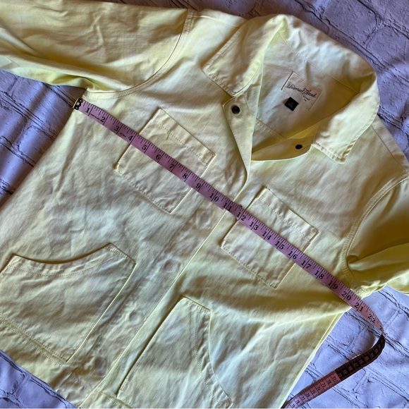 Lemon Yellow Denim Jacket Universal Thread Snap Down Shacket Womens Small - Picture 4 of 9